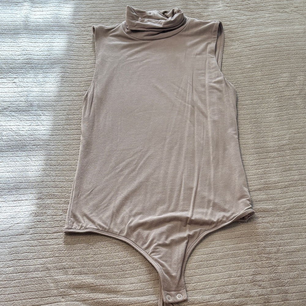 Express Taupe Turtleneck Bodysuit
